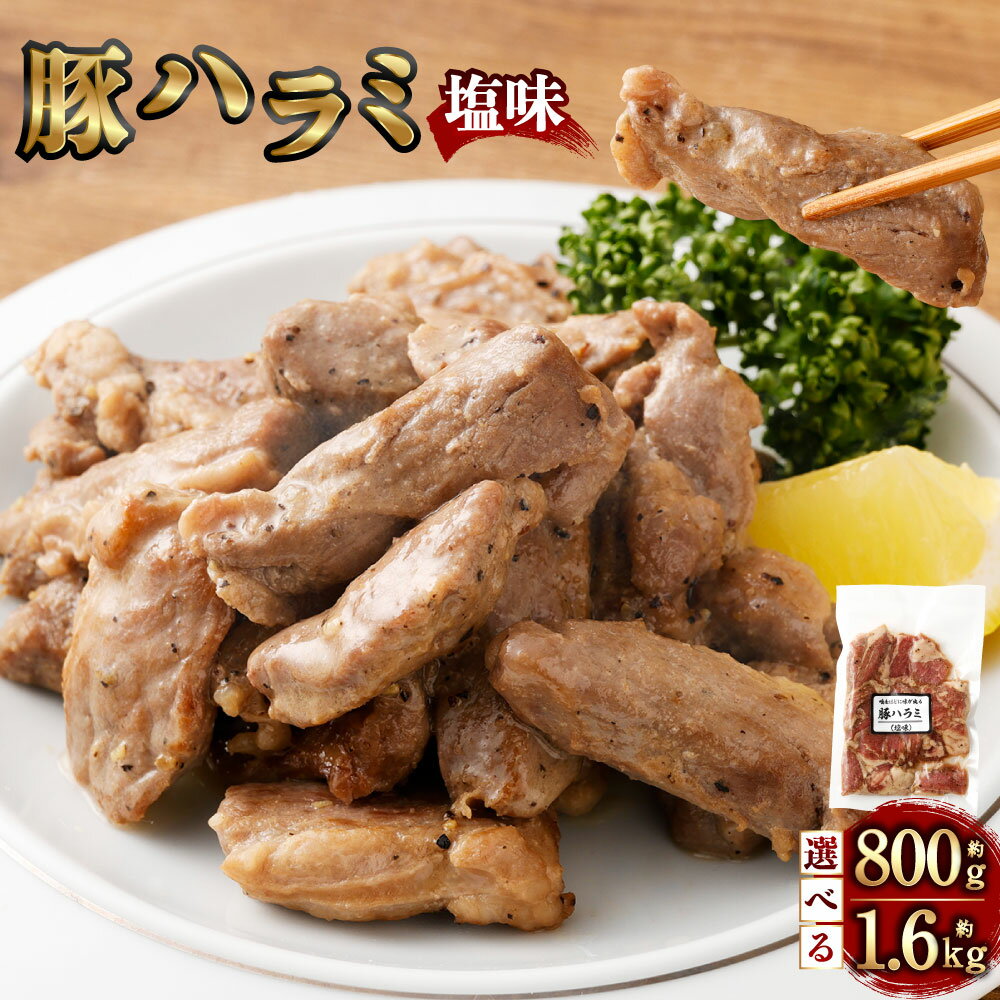 【ふるさと納税】【選べる容量】豚ハラミ 塩味 約800g（約160g×5袋）もしくは 約1.6kg（約160g×10袋）ハラミ 豚肉 豚 肉 お肉 タレ 塩 味付き おかず 惣菜 おつまみ 冷凍 静岡県 菊川市 送料無料