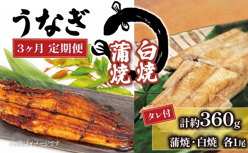 
            国産 うなぎ 定期便 白焼・蒲焼 セット 約180g×2尾 タレ付  3ヵ月 ( 鰻 冷凍 3回 定期便 たれ付 丑の日 ギフト 国産 滋賀県 竜王町 真空パック 送料無料 ふるさと納税 )
          