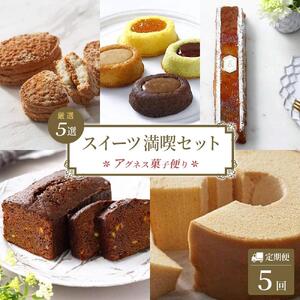 【定期便全5回】洋菓子 スイーツ 定期便（バームクーヘン ダックワーズ オーバルギフト ケーク和三盆キャラメル チョコ パウンドケーキ) 人気