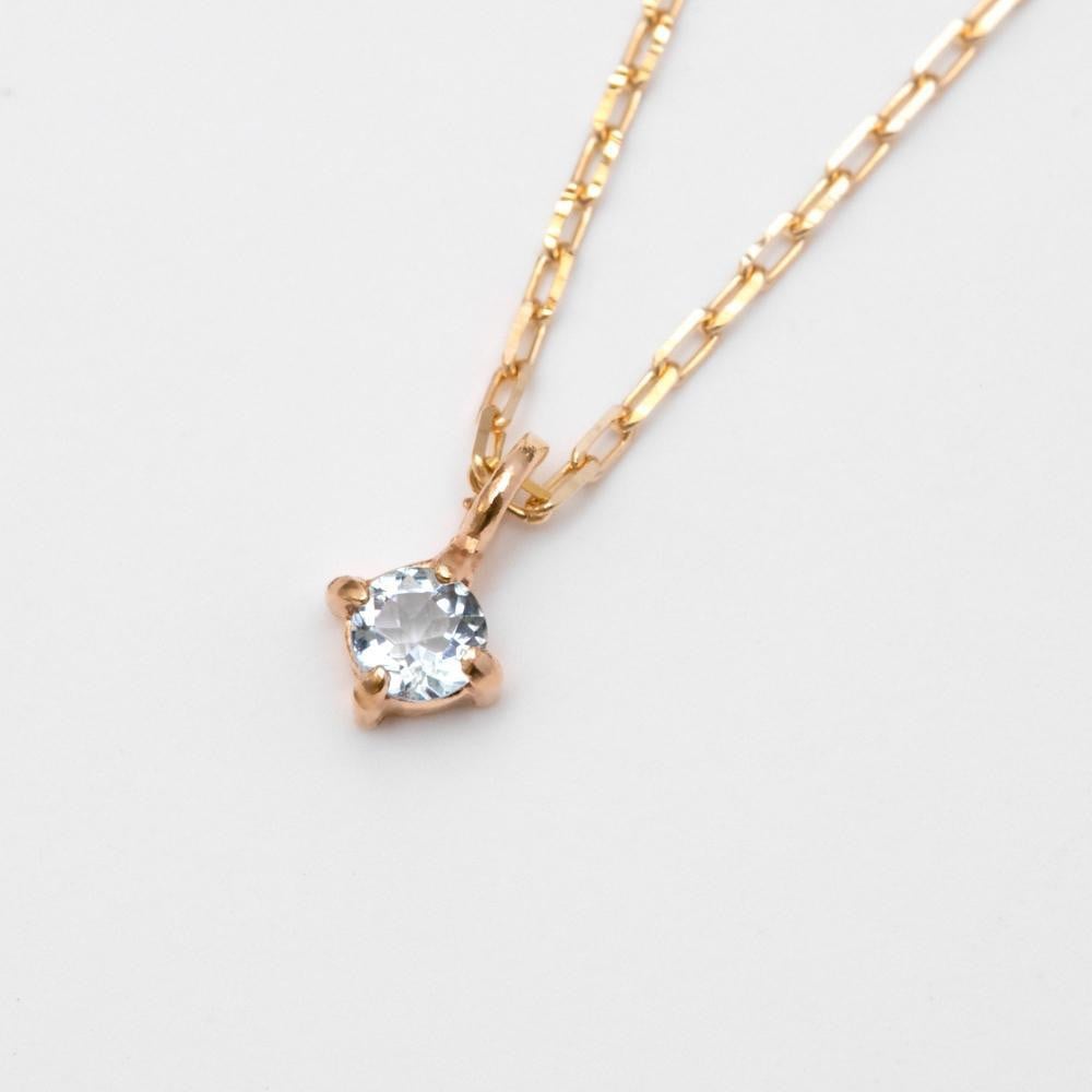 
                  K10イエローゴールド 天然石ネックレス【3月誕生石アクアマリン】上品な華奢見えサイズ 長さ40cm　K10-05-03 / 金 ゴールド ジュエリー アクセサリー ギフト プレゼント レディース シンプル 定番
                