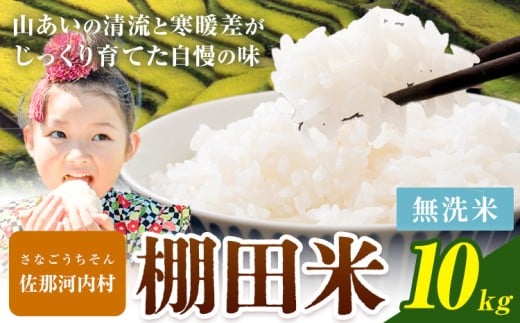 清流と寒暖差が生む村自慢の棚田米 無洗米 10kg《1月中旬-2月下旬》徳島県 佐那河内村 お米 米  送料無料