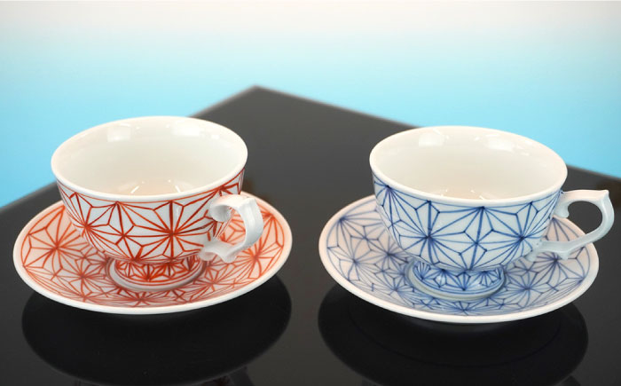 【波佐見焼】麻葉 ペア コーヒーカップ マグカップ スープマグ 陶器 【岩永製陶】 [ZD21]