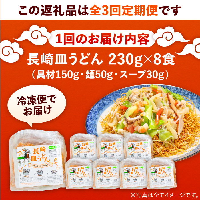 【3回定期便】冷凍 長崎皿うどん 8食 具入り / うどん 皿うどん 麺 / 南島原市 / 狩野食品 [SDE022]_イメージ5