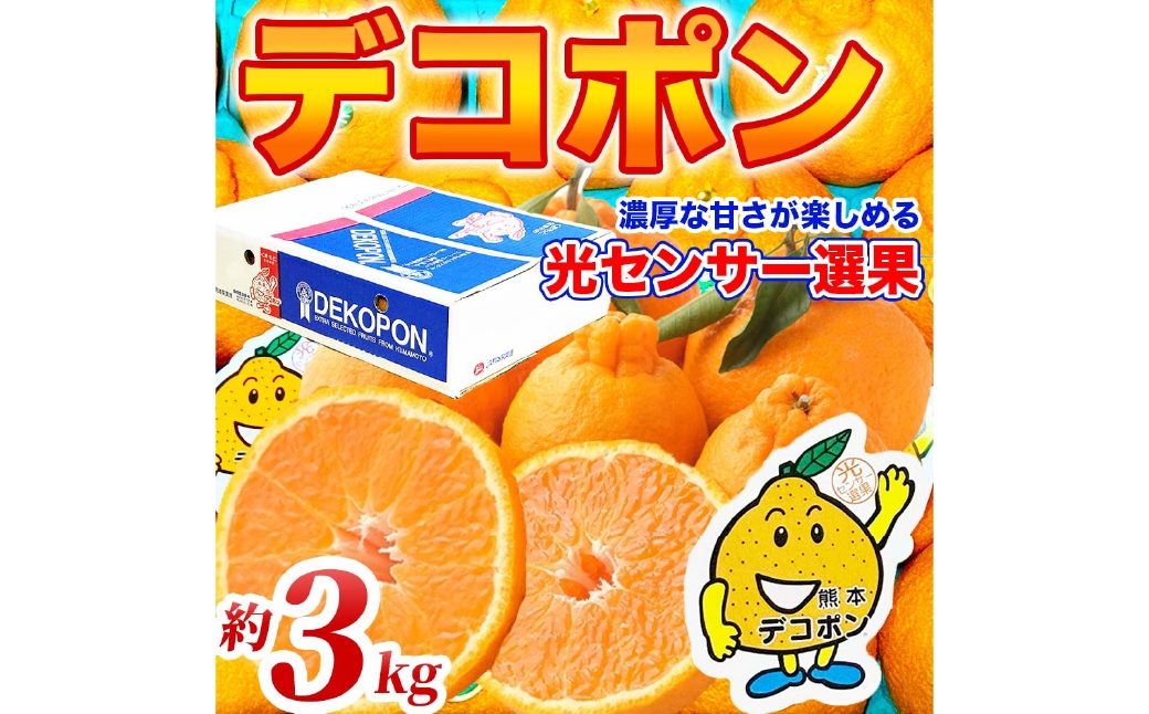 
                  デコポン 6 ～ 13玉 約3kg 柑橘系 柑橘類 柑橘 果物 くだもの フルーツ 果実 果汁 果肉 国産 熊本県産 【 2026年12月上旬から2027年4月上旬発送予定 】
                