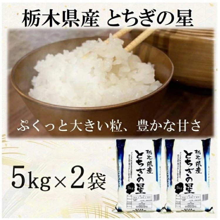 
                  【令和7年産】栃木県産とちぎの星 （精米）5kg×2袋 ｜ お米 白米 一等米 送料無料 栃木県 宇都宮市　※離島への配送不可
                