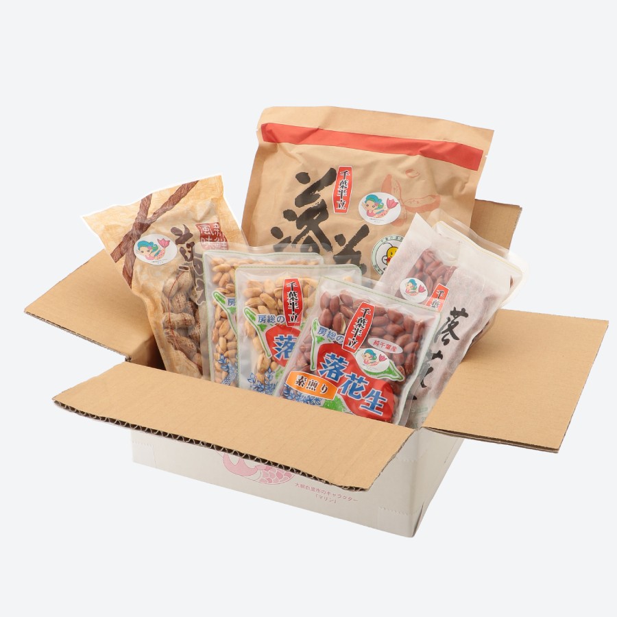 特選さやつき煎り豆、手剥き煎り豆落花生（7袋セット）