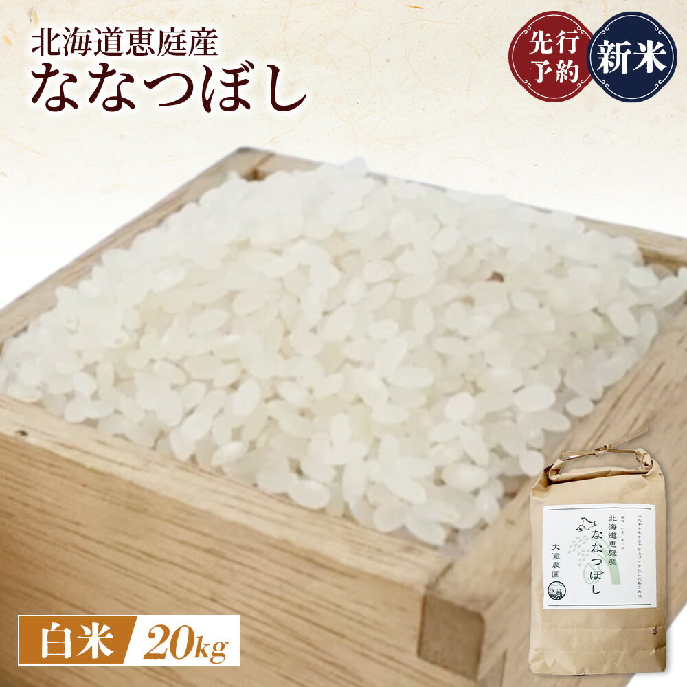 【ふるさと納税】《先行予約》【新米】北海道恵庭産ななつぼし 20kg（白米） | 新米 ななつぼし 白米 精米 北海道米 米袋 人気 銘柄 ブランド米 美味しい 米 弁当 おにぎり おむすび お取り寄せ 北海道 恵庭市 恵庭【800014】