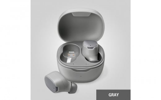 【グレー】Bluetooth 5.3 IPX5 防滴 完全ワイヤレス ステレオイヤホン カナルタイプPG-BTE17TW