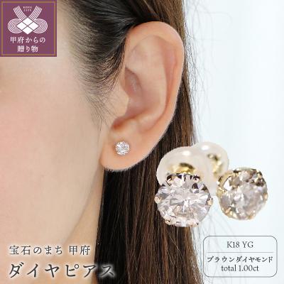 ふるさと納税 甲府市 K18　ダイヤ0.50c0.50ct　ピアス　403073