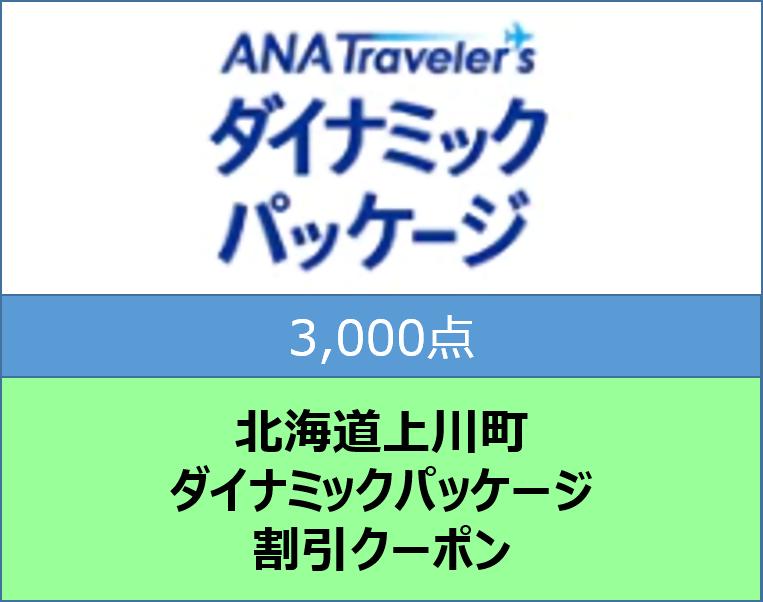 北海道上川町ＡＮＡトラベラーズダイナミックパッケージ割引クーポン3,000点分