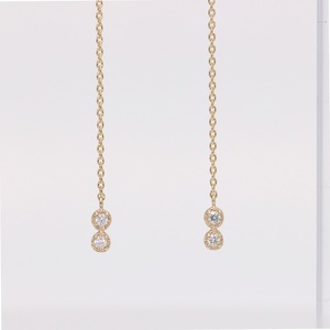 AQ-286　LB-54　 KeriA K10　ラボグロウン　ダイヤモンド　ピアス　アクセサリー　ジュエリー　プレゼント　スタッド　チェーン　スレッド