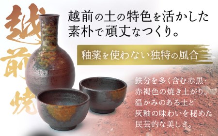 銘酒「飛鳥井」純米大吟醸 720ml ＆ 越前焼（徳利1個ぐい飲み2個）セット【地酒 陶器 詰め合わせ】 [e34-b003]