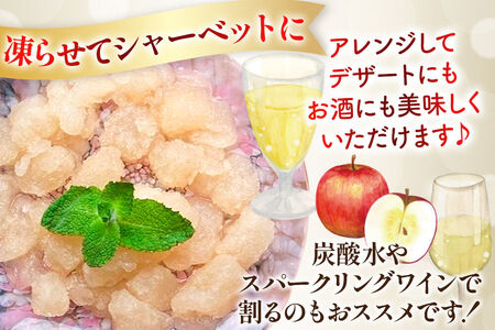 《定期便6ヶ月》りんごジュース ふじ 1L×6本 計6L【小さなSDGs ラベルレス 】 無添加 ストレート果汁100％！ 青森県特別栽培農産物認証農園