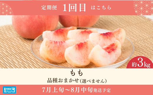 No.3319 くだもの王国 福島 もも 梨 りんご 定期便 全3回お届け 各回約3kg【2026年発送】