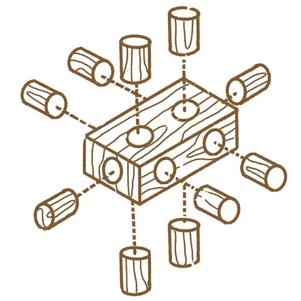 木製ブロック ズレンガ 24ピース[AQBH010] 木 おもちゃ ブロック