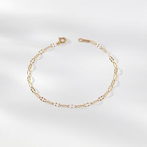 【K10イエローゴールド チェーンブレスレット】存在感あふれるペダルLチェーン 上品で印象的な美しさ 長さ17cm SB1007-K10 / 金 ゴールド ジュエリー アクセサリー ギフト プレゼント レディース シンプル 定番