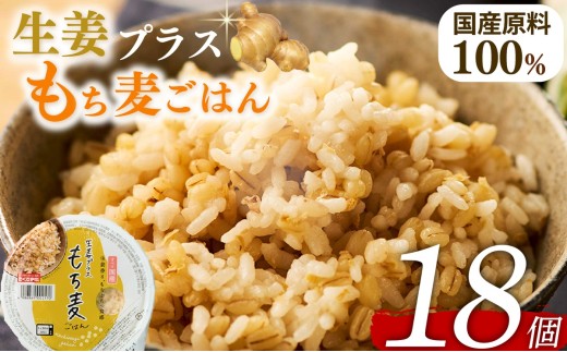 生姜プラスもち麦 ごはんパック 160g 18個 生姜 もち麦 麦 米 ごはん ご飯 こめ パックライス パックご飯 パックごはん ご飯パック ごはんパック パック ライス 備蓄 防災 保存 電子 レンジ 温めるだけ レンチン 簡単 調理 健康 美容 ヘルシー ダイエット レトルト インスタント おいしい 人気 おすすめ 国産 食物繊維 穀物 個包装 18 18食 おくさま印 大阪 松原