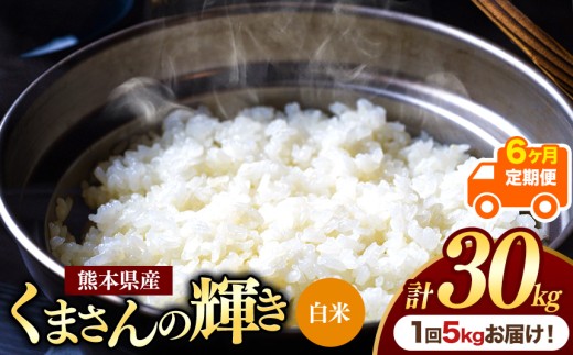 【定期便6回】熊本県産 白米 くまさんの輝き 5kg | お米 米 こめ おこめ 精米 白米 5キロ フードロス 国産 国産米 くまもと 熊本 熊本県 玉名市 玉名