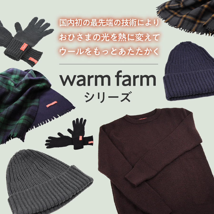 光吸収発熱ウール「ウォームファーム　ニット帽子」グリーン
