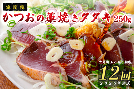 【定期便 12回】本場 高知 かつおの藁焼きたたき 250g以上 かつお カツオ 鰹のたたき 冷凍