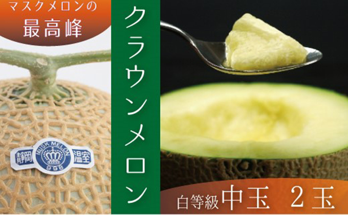 クラウンメロン中玉（白等級）２玉詰 果物類 メロン青肉 