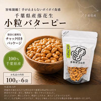 ふるさと納税 大網白里市 千葉県産落花生「小粒バターピー」6袋セット(総容量600g【100g×6袋】)
