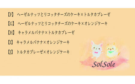 Sol soleの選べるケーキ2種セットC-F　ヘーゼルナッツとリコッタチーズのケーキ×トルタカプレーゼ（KBM-7-6）