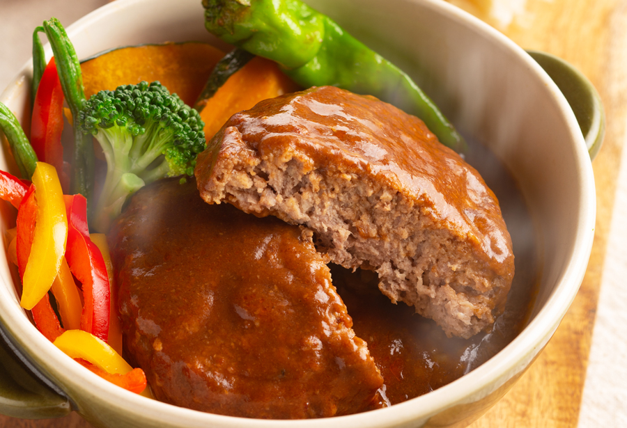 レンジで簡単調理！ビーフ100％！！国産牛煮込みハンバーグ　計1.5kg(150g×10) /// 国産 お肉 柔らかい 煮込み ジューシー デミグラスソース 人気 ワイン 厳選 ヘルシー 冷凍 レンチン ギフト 贈答 奈良県 広陵町