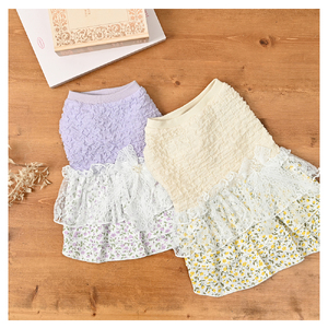 ふくれジャガードフラワーワンピース ベージュ  ドッグウェア 【ココアトワ(cocoAtoi)】 Ｓ