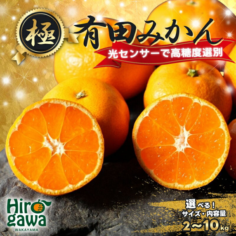 【ふるさと納税】 有田みかん 極 プレミアム 2kg 3.5kg 5kg 10kg (2S～Lサイズ) 7000円 10000円 15000円 光センサー選別 ※11月下旬～翌年1月上旬頃に順次発送予定 ※北海道・沖縄・離島への配送不可 / 温州みかん みかん 高糖度 柑橘 果物 フルーツ 甘い //mandarin