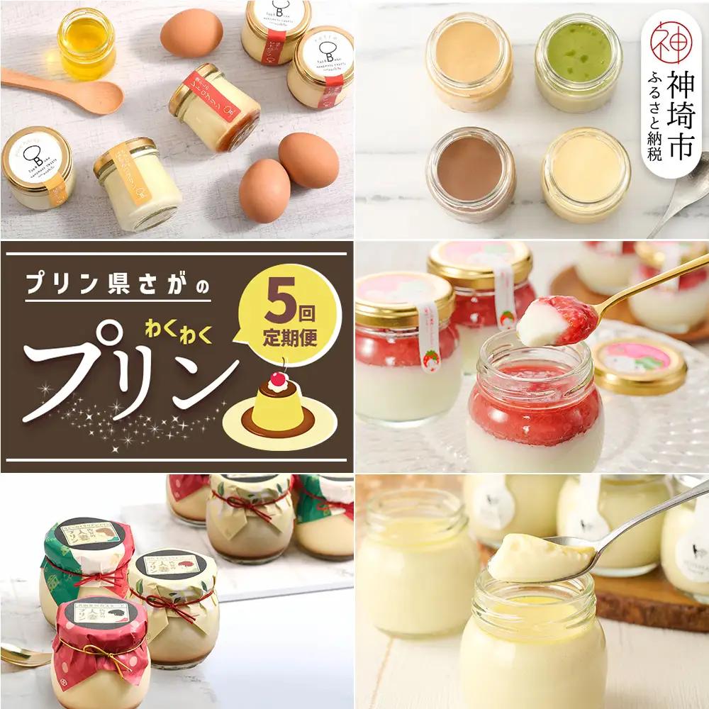 「プリン県さが」のわくわくプリン定期便〈5回定期便〉 (H996P130)