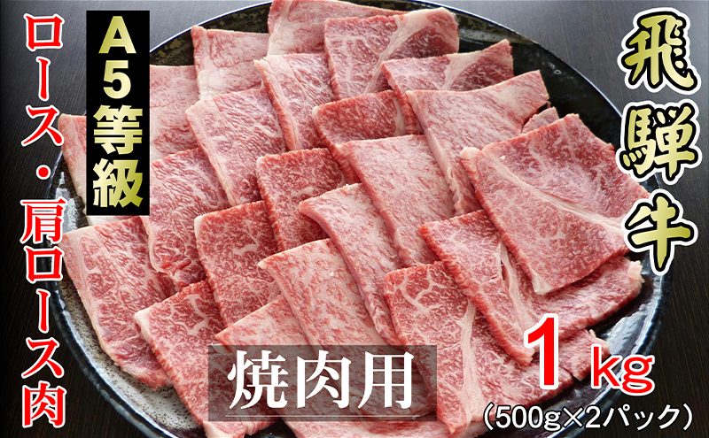 牛肉 飛騨牛 焼き肉 セット ロース 又は 肩ロース 1kg 黒毛和牛 A5 美味しい お肉 牛 肉 和牛 焼肉 BBQ バーベキュー 【岐阜県輪之内町】