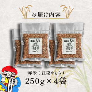 古代米 4袋 1kg 雑穀米 赤米 玄米 DG005