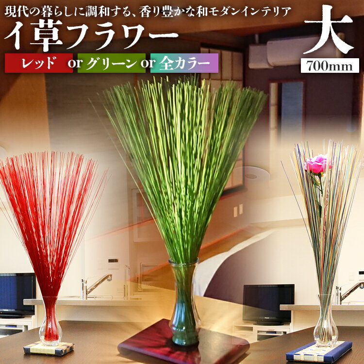 【ふるさと納税】い草フラワー イ草フラワー　大　700mm 和モダン インテリア 国産 い草 オブジェ 置物 飾り 70cm 大サイズ 日本製 福岡 柳川 伝統工芸 アロマ 消臭 抗菌 空気清浄 おもてなし ギフト 贈り物