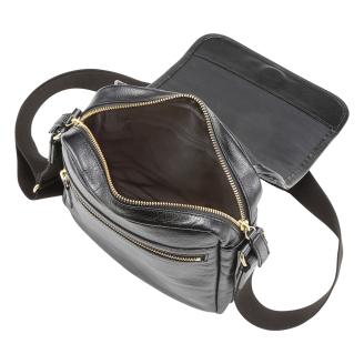 豊岡鞄　皮革縦型フラップSD（ブラック） 696973