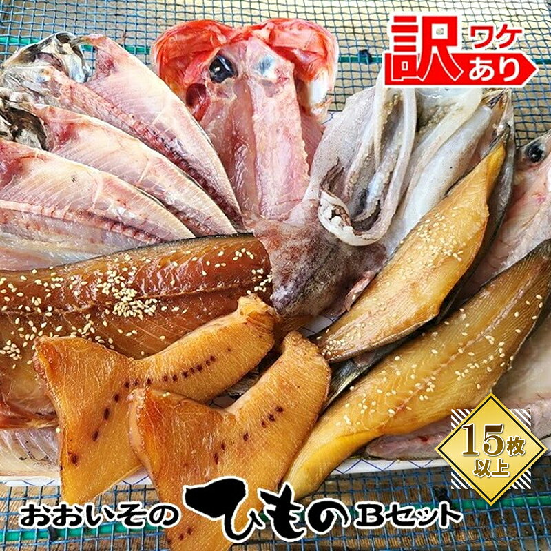 【ふるさと納税】おおいその干物Bセット（15枚以上）／ 季節で変わる旬な訳あり品 【 ひもの 魚 天日干し 神奈川県 大磯 湘南 特産品 神奈川県 大磯町 自家製干物 贈答品 地魚 大磯産 干物 お歳暮・お中元 大磯グルメ 】