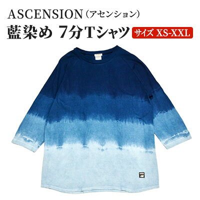 【ふるさと納税】Tシャツ ASCENSION 藍染め 7分Tシャツ 1枚 トップス カットソー メンズ レディス 黒部の名水染め ファッション 服 男性 女性 レディース
