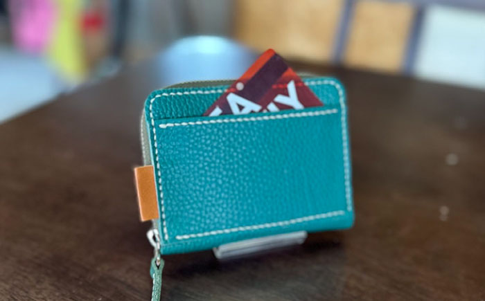 【職人手作り】イタリア産 アドリア牛革 水玉模様のラウンドファスナー 二つ折り財布タイプ２（選べる15色）《築上町》【たけもとかばん】革製品 レザー 牛革 [ABAM058]