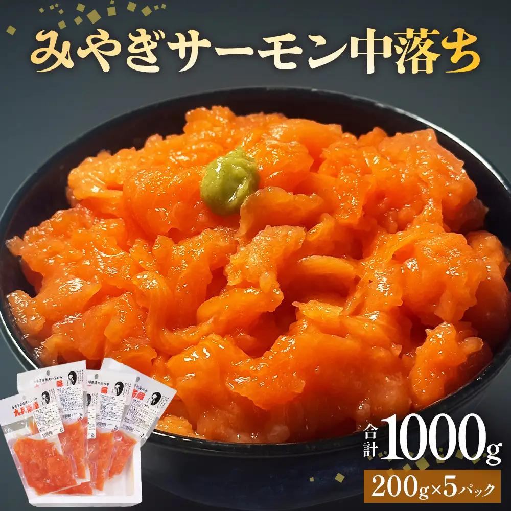 海鮮丼用 みやぎサーモン 中落ち 小分け 200g×5袋 石巻市 宮城県産 銀鮭 真空包装 冷凍 刺身 寿司 丼 1kg