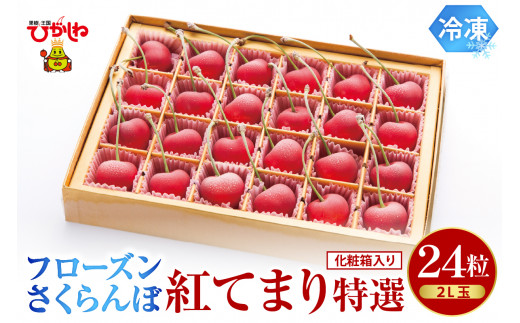 フローズンさくらんぼ「紅てまり 特撰」2L玉24粒化粧箱入 有限会社佐藤錦提供 山形県 東根市 hi029-047