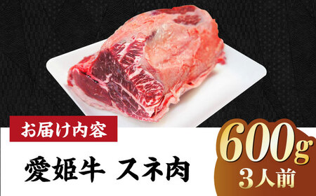【冷凍】煮込み料理にぴったり！希少な国産ブランド牛！愛姫牛 スネ肉 600g（3人前）牛肉 ステーキ 国産肉 ヒレ スネ お肉 焼肉 送料無料 お取り寄せ グルメ 愛媛県大洲市/有限会社 木村屋精肉店