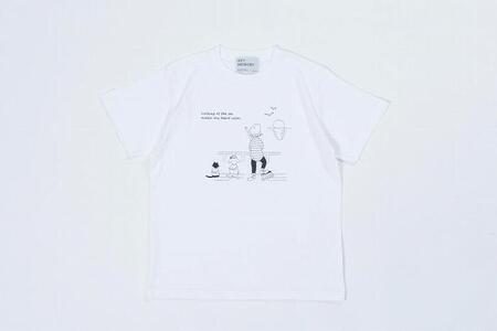 《3》【KEYMEMORY鎌倉】Sea heartイラストTシャツ WHITE