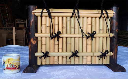 【竹工芸品】ミニ竹垣の置物　建仁寺垣