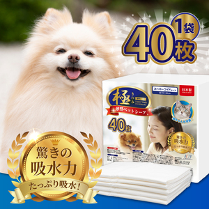 定期便 6回 ペットシーツ 【極】シリーズ 薄型スーパーワイド 40枚 ペット用 犬用 猫用 トイレシーツ 日用品 ペット用品 防災 備蓄 消耗品 ドッグ キャット わんちゃん ねこちゃん 静岡県 富