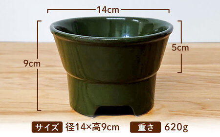 美濃焼 陶器製ペット用フードボウル【丸高台フードボウル(M/グリーン)pet112】【1437671】