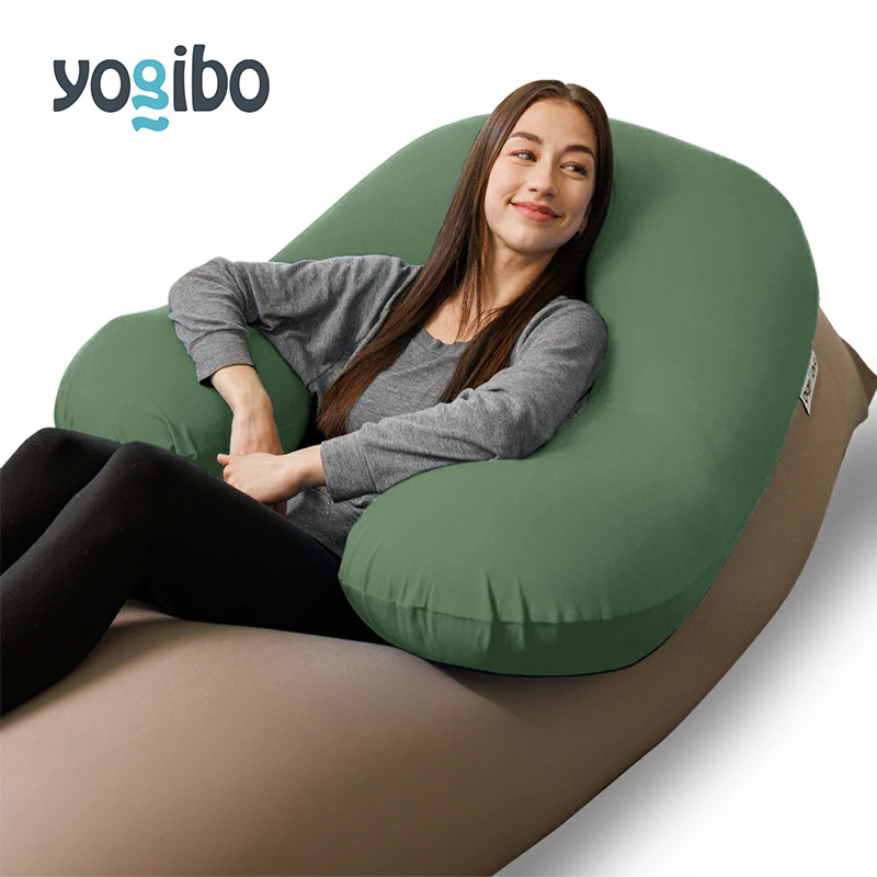 ビーズクッション ヨギボー サポート オリーブグリーン Yogibo Support 授乳クッション 背もたれ 肘置き U字型 洗えるカバー マタニティ 妊婦 快適 ギフト プレゼント おしゃれ おすすめ 結婚祝い 誕生日 贈り物