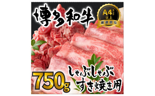 
訳アリ!＜A4～A5＞博多和牛しゃぶしゃぶすき焼き750gセット(芦屋町)【1321210】
