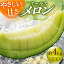 【ふるさと納税】【先行予約】【12月上旬発送分】アールスメロン 約4kg（2玉）《小値賀町》【ながさき西海農協小値賀地区園芸部会】メロン マスク メロン 島 めろん メロン アールス メロン めろん 果物 フルーツ 五島 新着 [DAT002]