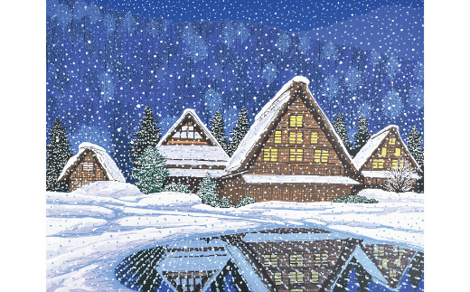 「合掌の灯」茶額縁【 版画 額付 小川手漉和紙 小暮真望 東松山 埼玉県 】