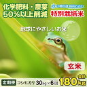 【ふるさと納税】【令和6年産 新米】【6ヶ月定期便】こしひかり 30kg × 6回 計 180kg【玄米】減農薬・減化学肥料 「特別栽培米」－地球にやさしいお米－【お米・コシヒカリ・玄米】[O-003006] | コンシェルジュ